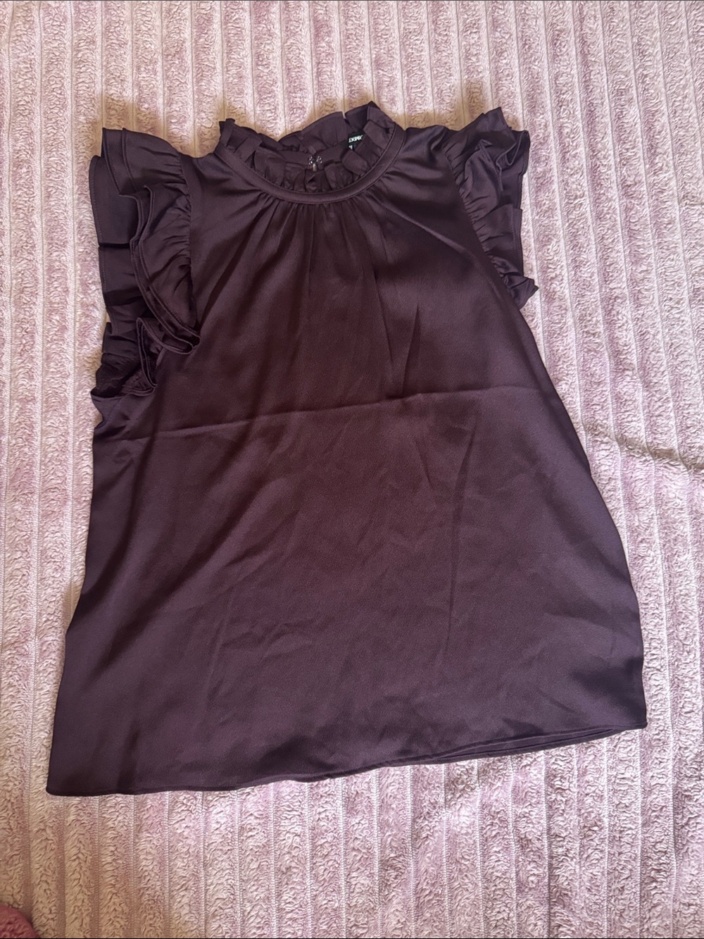 Express Ruffled Mock Neck Camisole - Black